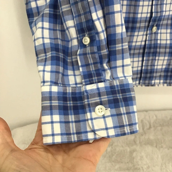 Vineyard Vines Classic Fit Plaid Tucker Shirt Blue L/S Button-Down Size Medium - Picture 6 of 7